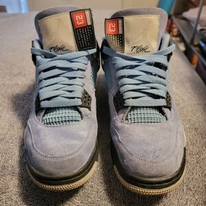 Air Jordan 4 Retro UNC 2021 Blue Black High Top University Blue Mens Size 8.5